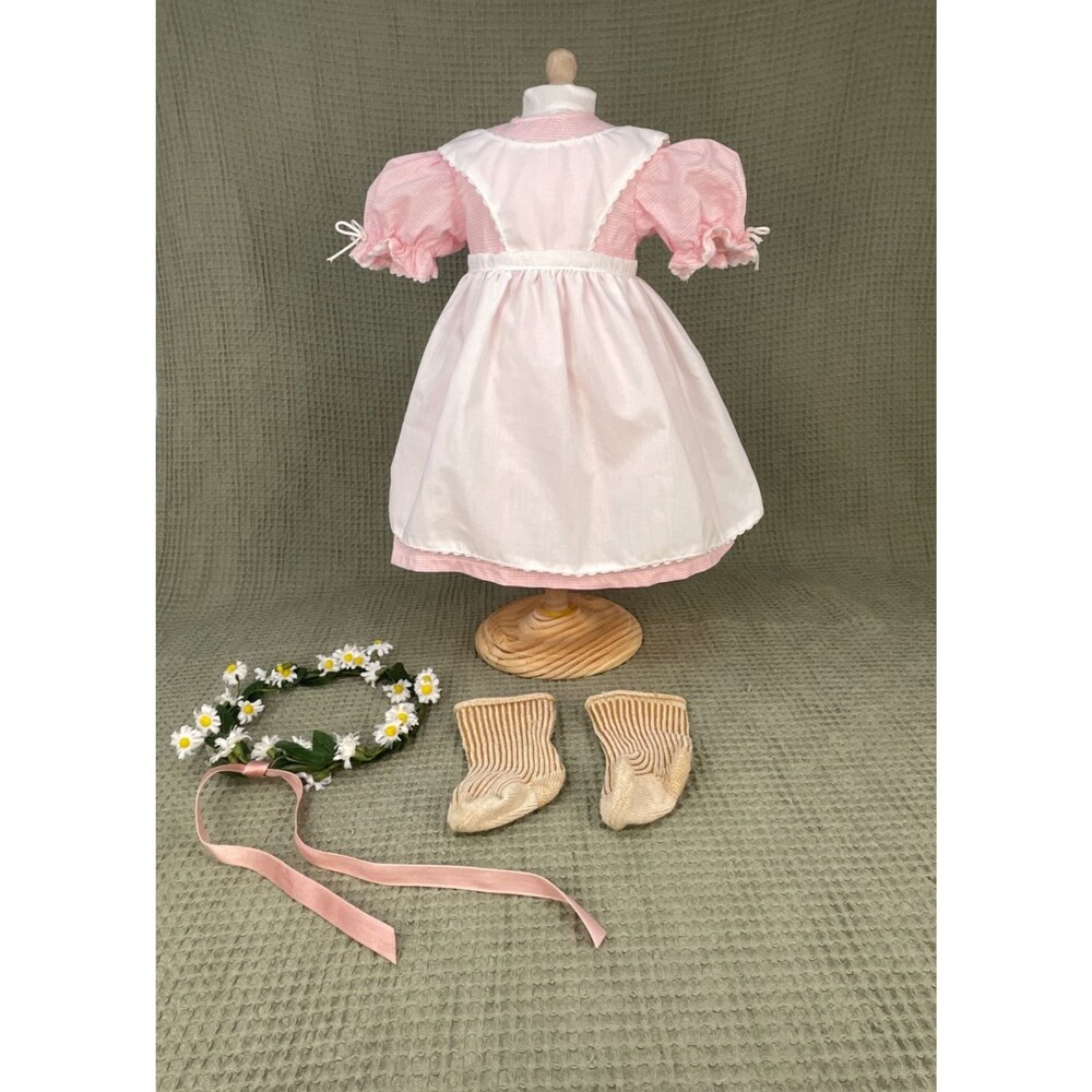 American Girl Kirsten Larson Birthday Outfit Dress Crown Socks Pleasant Company